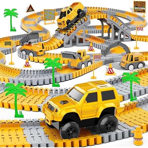 Kids Toys 253 PCS Construction Race Tracks Toy for 3 4 5 6 7 8 Year Old Boys - Picture 8 of 8